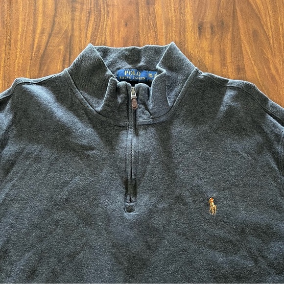 Polo Ralph Lauren Estate-Rib Quarter-Zip Pullover Gray size XXL - Picture 3 of 10